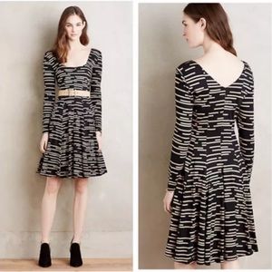 Anthro HD in Paris Tan/Black Long Sleeve Dress